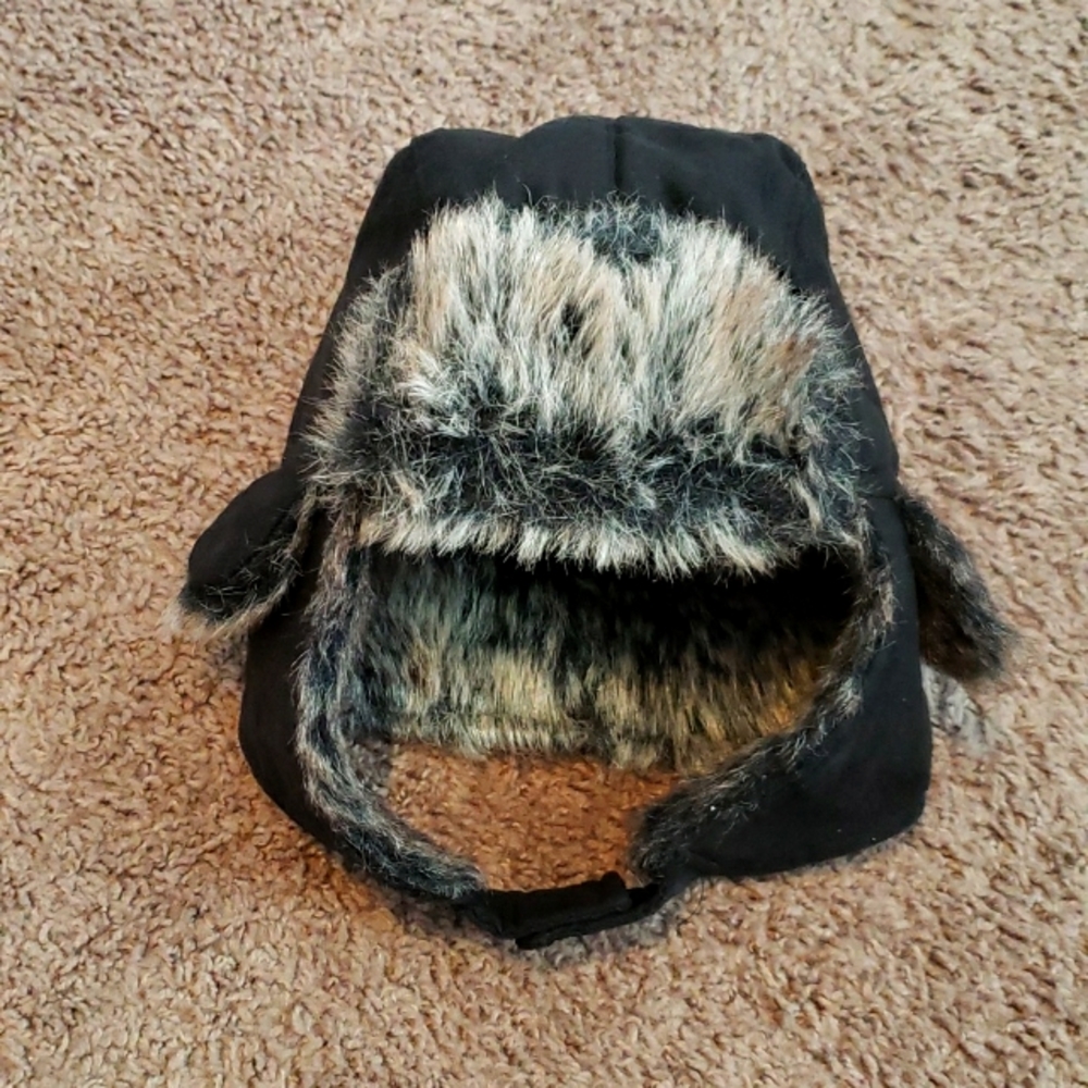Toddler 2T to 4T faux fur trapper hat